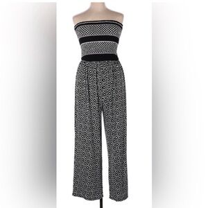 Mlle Gabrielle Black and White Geometric Jumpsuit